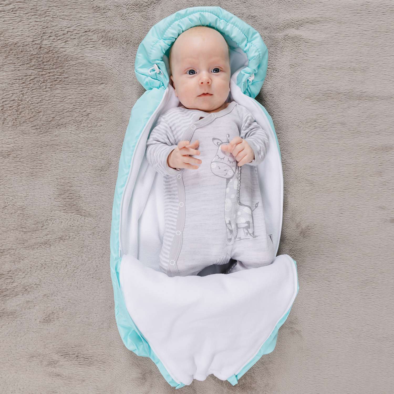 Конверт на выписку Чудо-Чадо для новорожденного теплый флисовый «Chicky» мятный - фото 4
