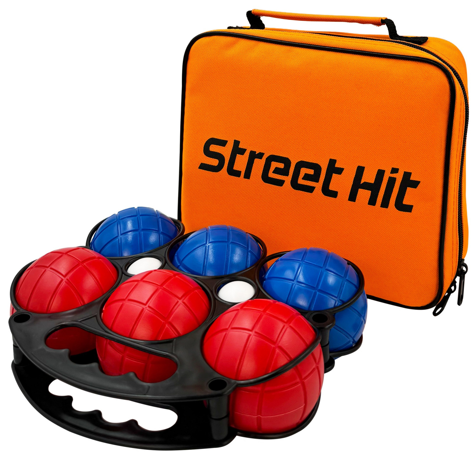 Набор для игры Street Hit Петанк 6 шаров из пластика красный и синий - фото 1