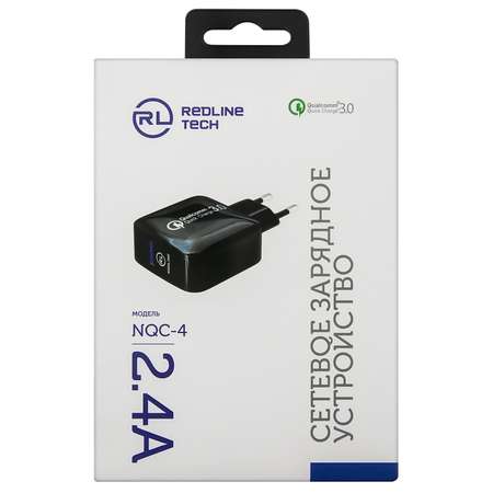 Сетевое ЗУ RedLine модель NQC-4 Tech USB QC 3.0 черный