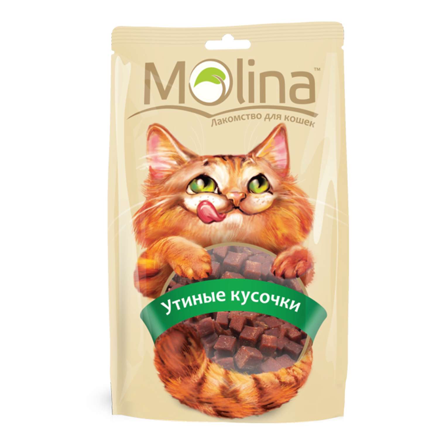 Лакомство для кошек Molina утиные кусочки 80г - фото 1
