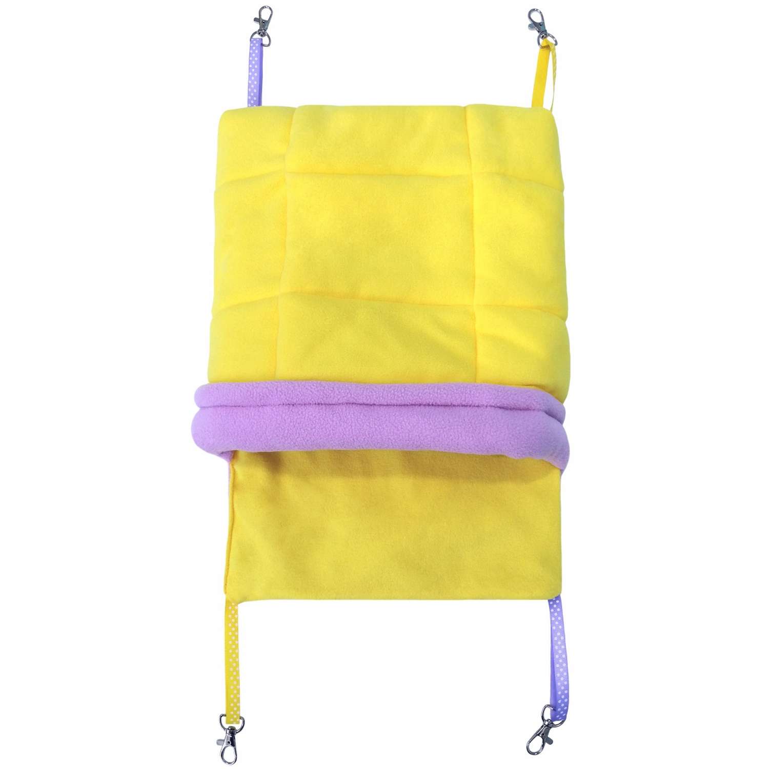 Гамак для хорьков Доброзверики и мелких грызунов с карманом Одеяло размер L цвет желтый-розовый - фото 2