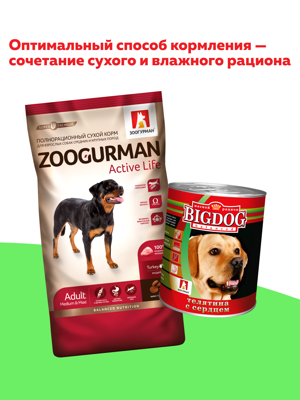 Корм влажный Зоогурман Big Dog Телятина с сердцем, 850 г х 6 шт. - фото 6