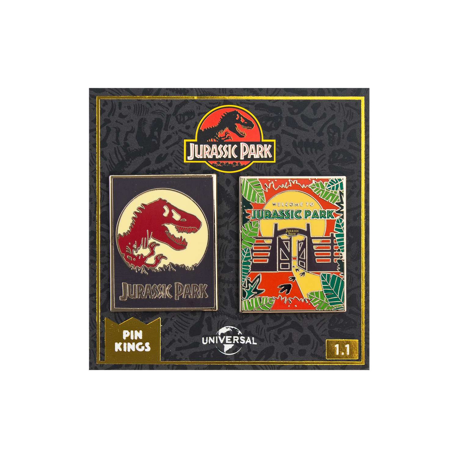 Набор значков Jurassic Park Парк юрского периода 2 шт - Welcome to Jurassic Park и Логотип - фото 2