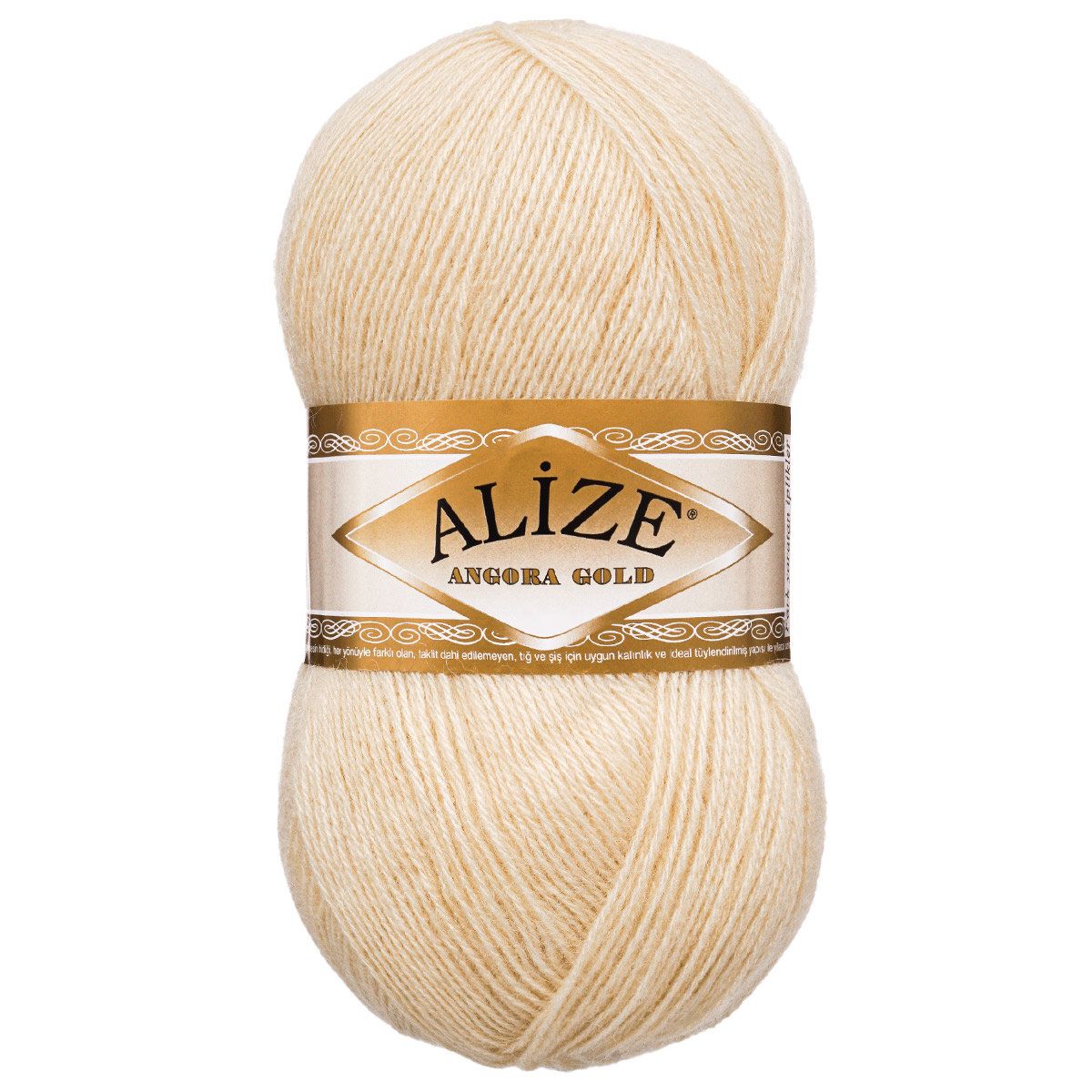 Пряжа Alize для шарфов кардиганов Angora Gold 100 гр 550 м 5 мотков 599 слоновая кость - фото 4