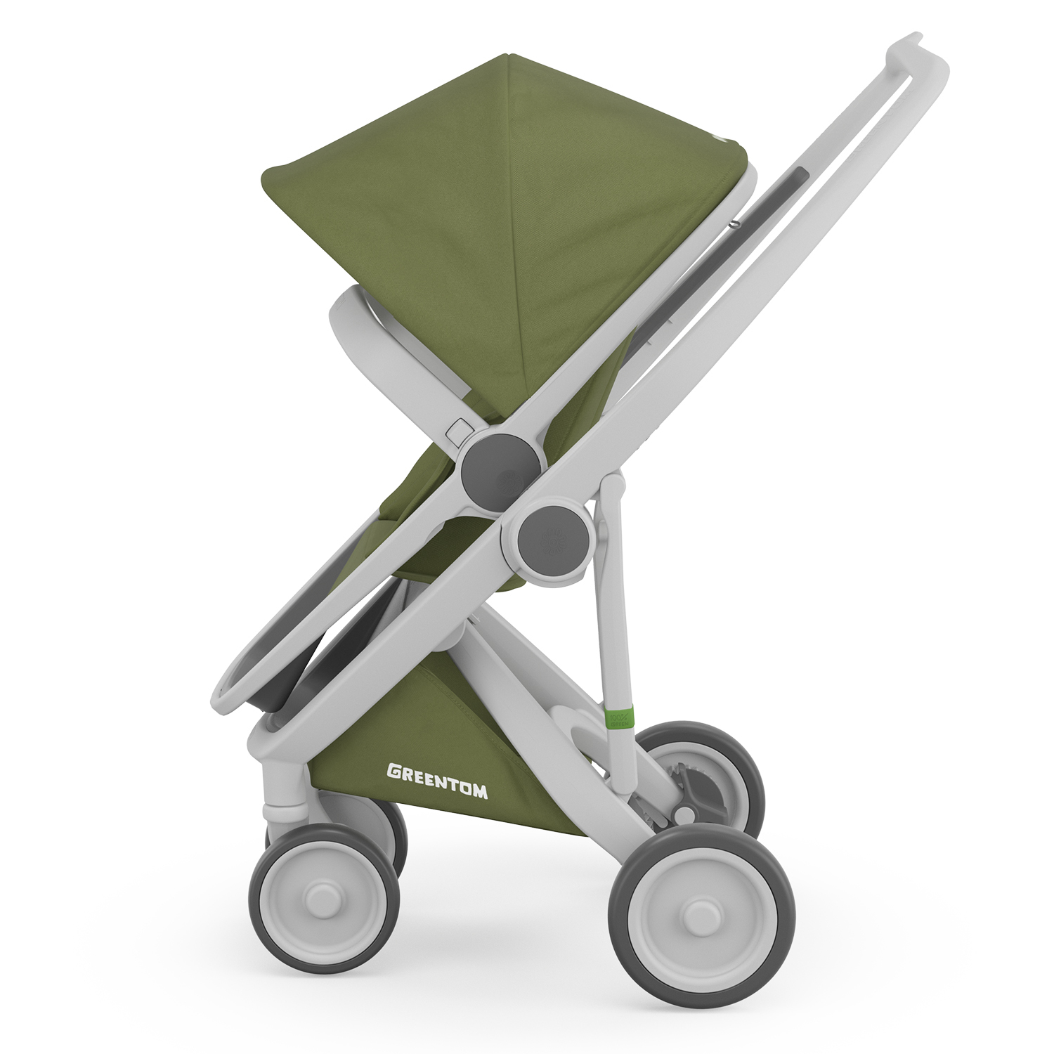 Коляска прогулочная Greentom Reversible Grey-Olive A+B+D - фото 2