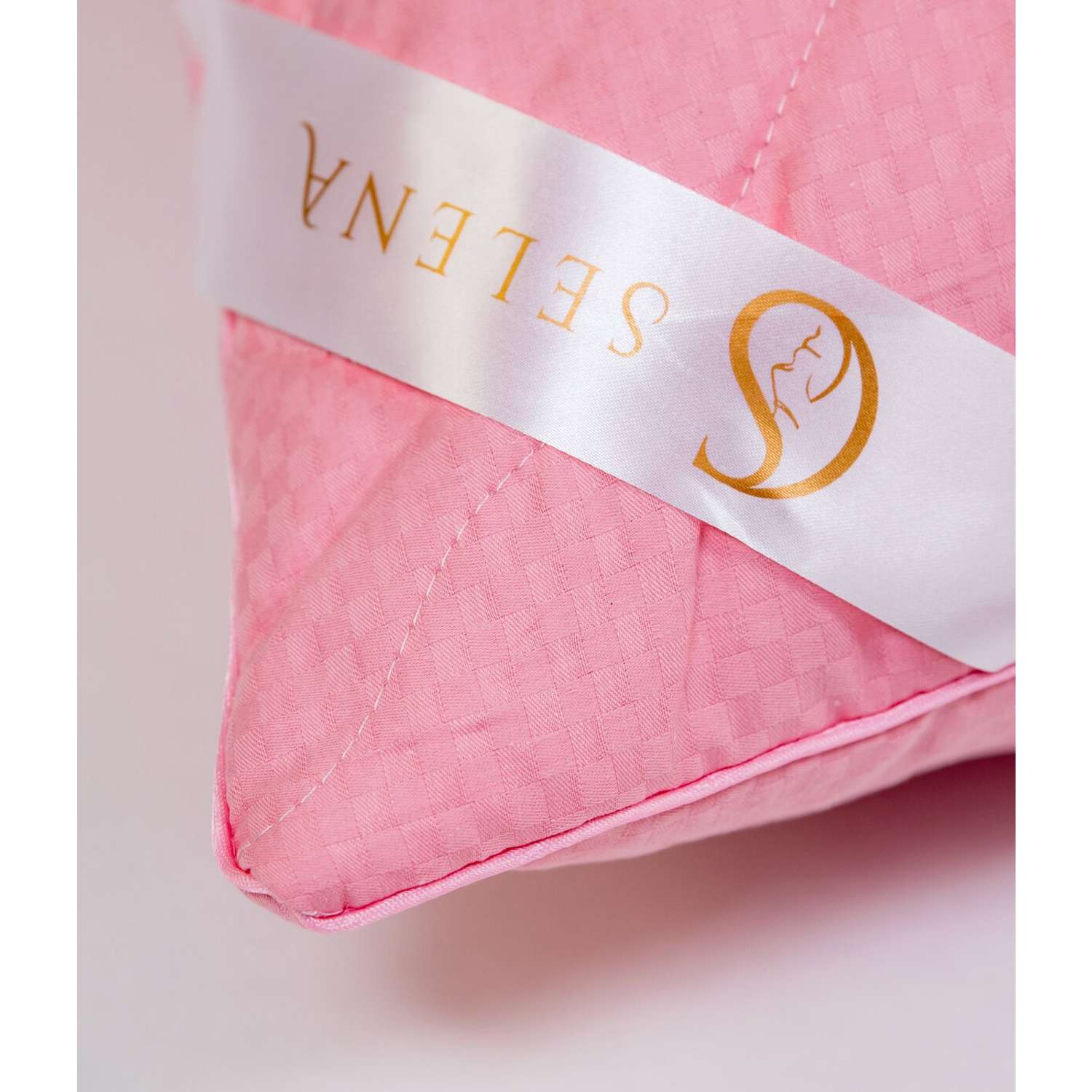 Подушка Selena стеганая 70х70 см EL AMOR розовый сатин лебяжий пух - фото 5