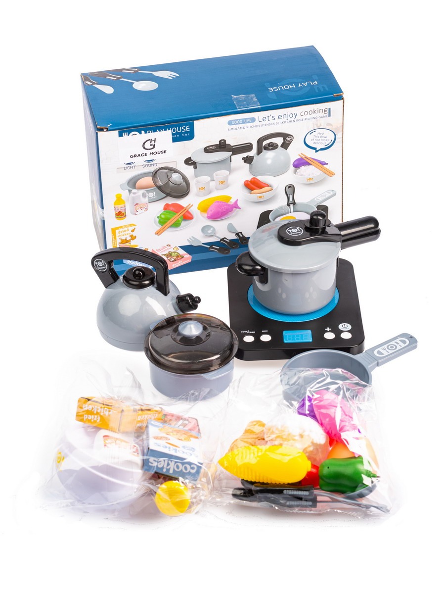 Игровой набор GRACE HOUSE Детская кухня со светом звуком и игрушечные продукты - фото 3