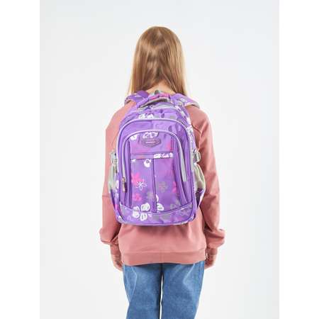 Рюкзак школьный Evoline Средний фиолетовый серый EVO-160
