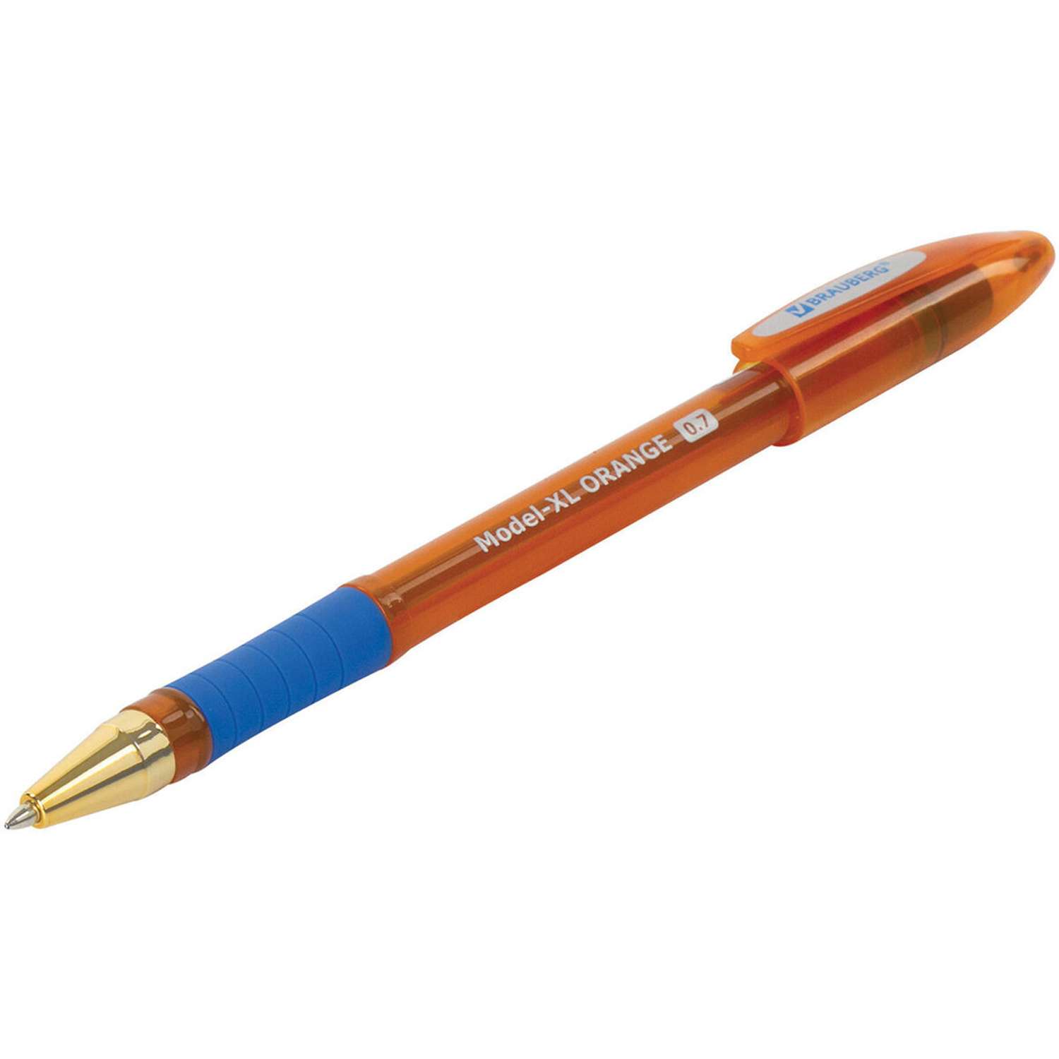 Ручка шариковая Brauberg масляная с грипом Model-Xl Orange 12шт синяя - фото 3