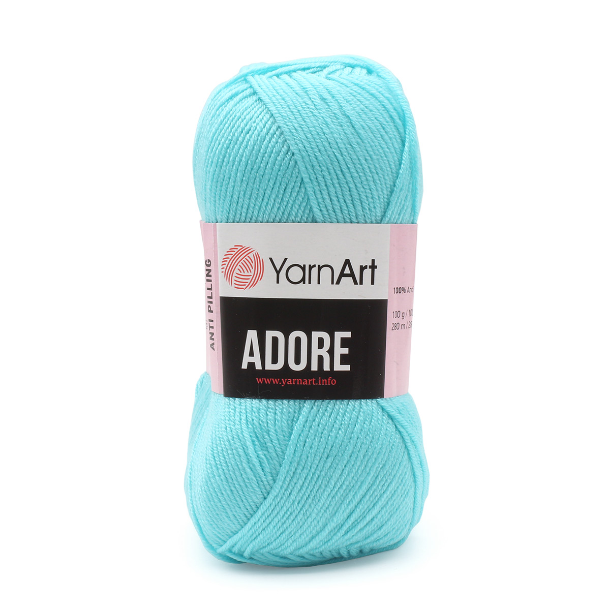 Пряжа для вязания YarnArt Adore 100 гр 280 м акрил с эффектом анти-пиллинга 5 мотков 342 светло-бирюзовый - фото 3