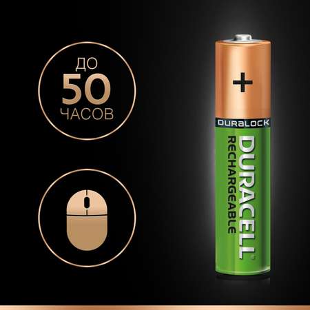 Аккумуляторы Duracell Ni-MH AAA HR03 850mAh 2шт DRC-81472325