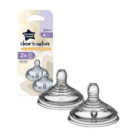 Соска Tommee tippee для бутылочки Closer to nature медленный поток 0+ 2 шт.