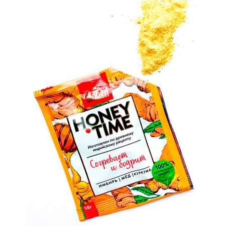 Имбирный напиток Monzil Honey Time Имбирь Мёд Куркума 6 пакетиков по 18 г