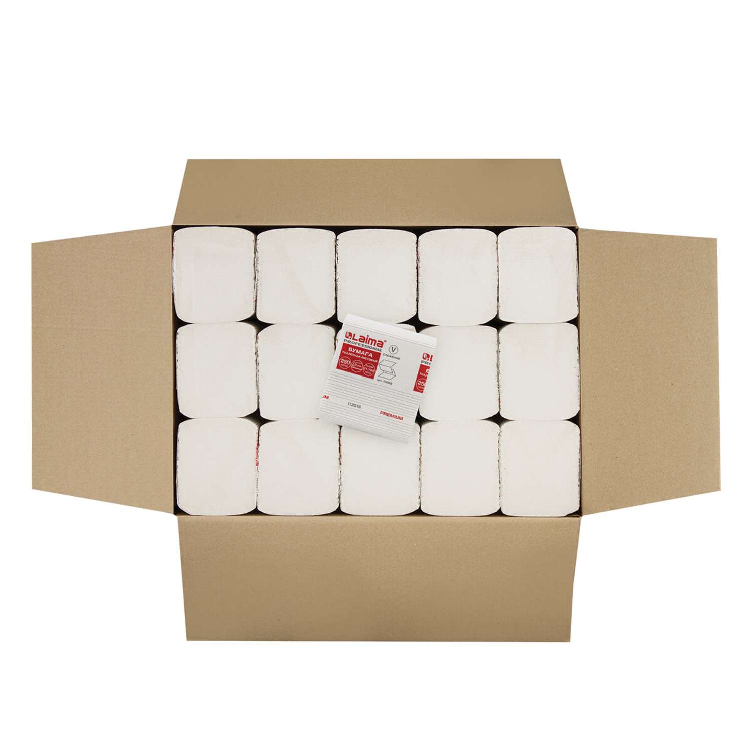 Туалетная бумага Лайма для диспенсера листовая 250 шт белая Premium 2-слойная 30 пачек Система Т3 - фото 4