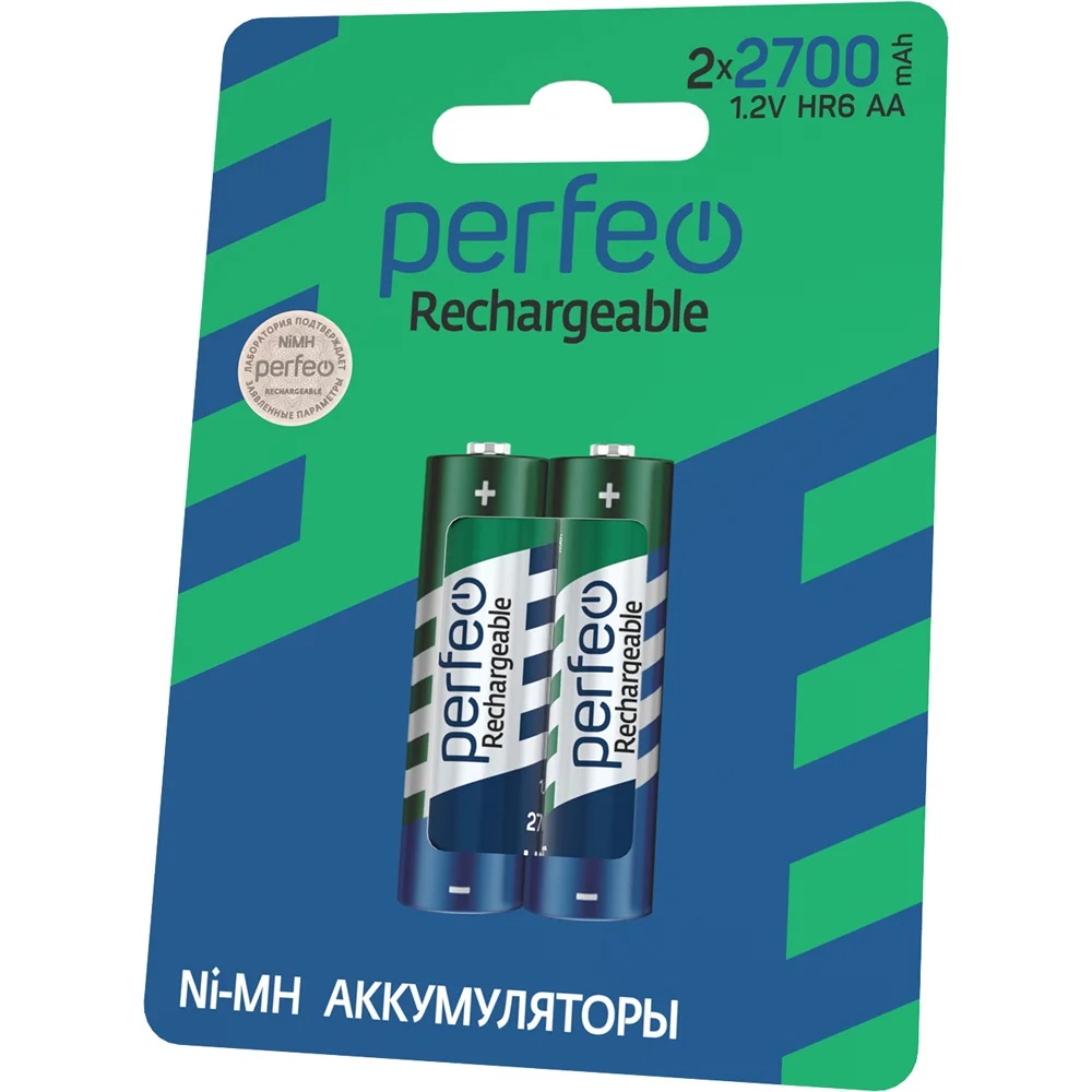 Аккумуляторные батарейки Perfeo AA2700mAh 2 штуки - фото 3