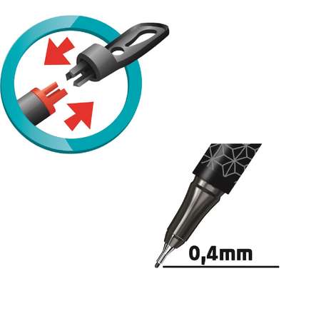 Ручки MAPED капилярные 10 цветов с трафаретами