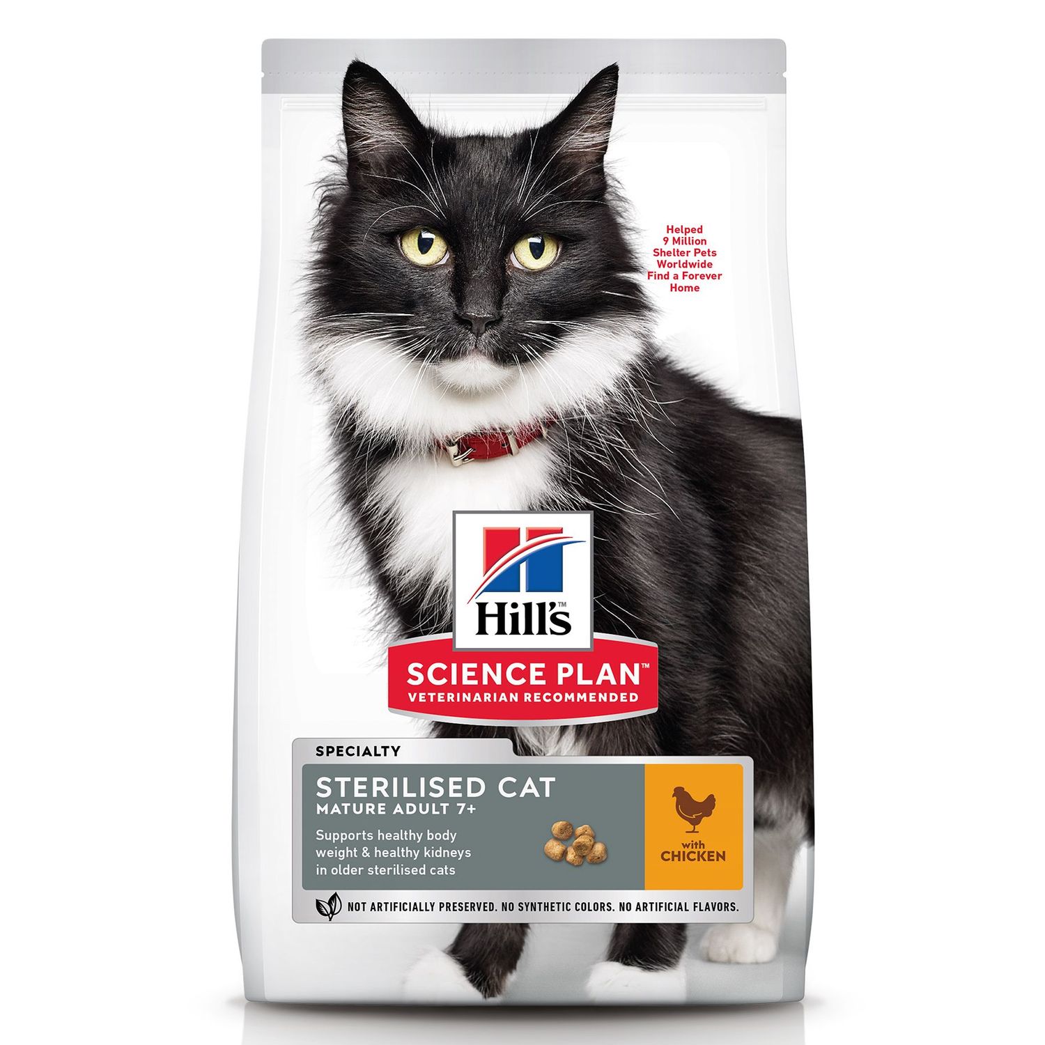 Корм сухой для кошек HILLS 300г Science Plan Sterilised Cat с курицей для стерилизованных старше 7 лет - фото 1