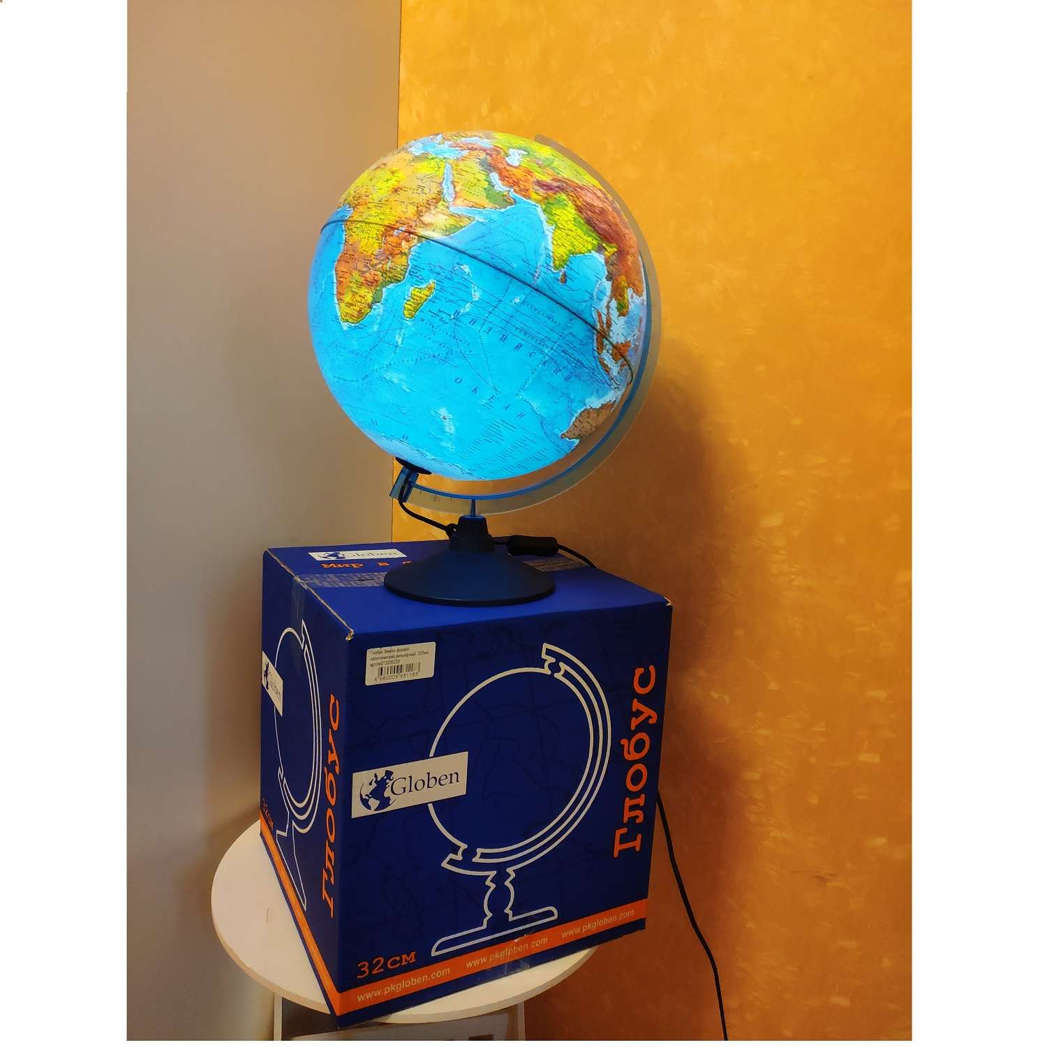 Глобус Globen Земля физико-политический рельефный с LED-подсветкой 25 см - фото 10