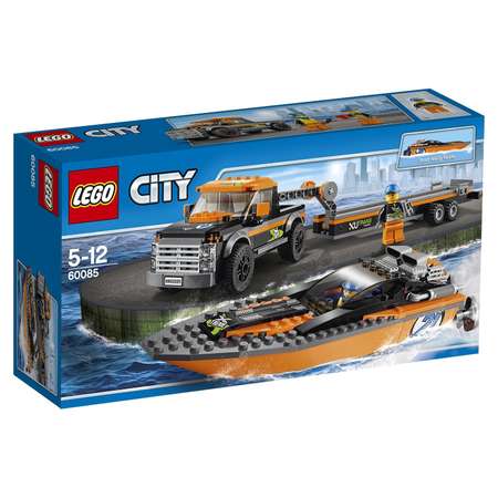 Конструктор LEGO City Great Vehicles Внедорожник 4x4 с гоночным катером (60085)