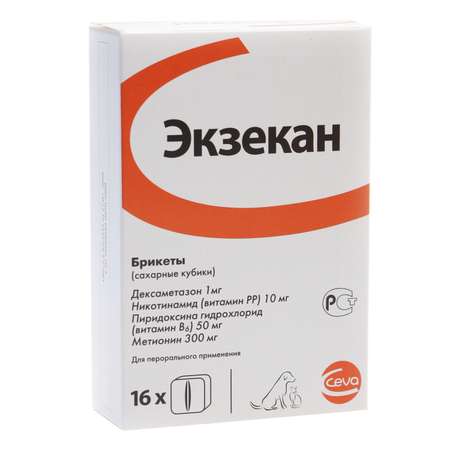Препарат антигистаминный для собак и кошек CEVA Экзекан №16 таблетки
