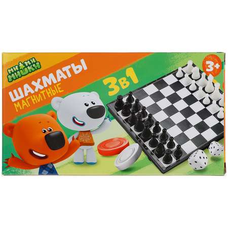 Шахматы магнитные Играем Вместе Ми-ми-мишки 3 в 1
