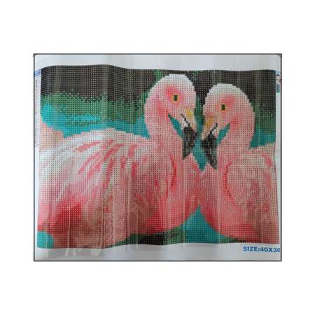 Алмазная мозаика Seichi Два розовых фламинго 30х40 см