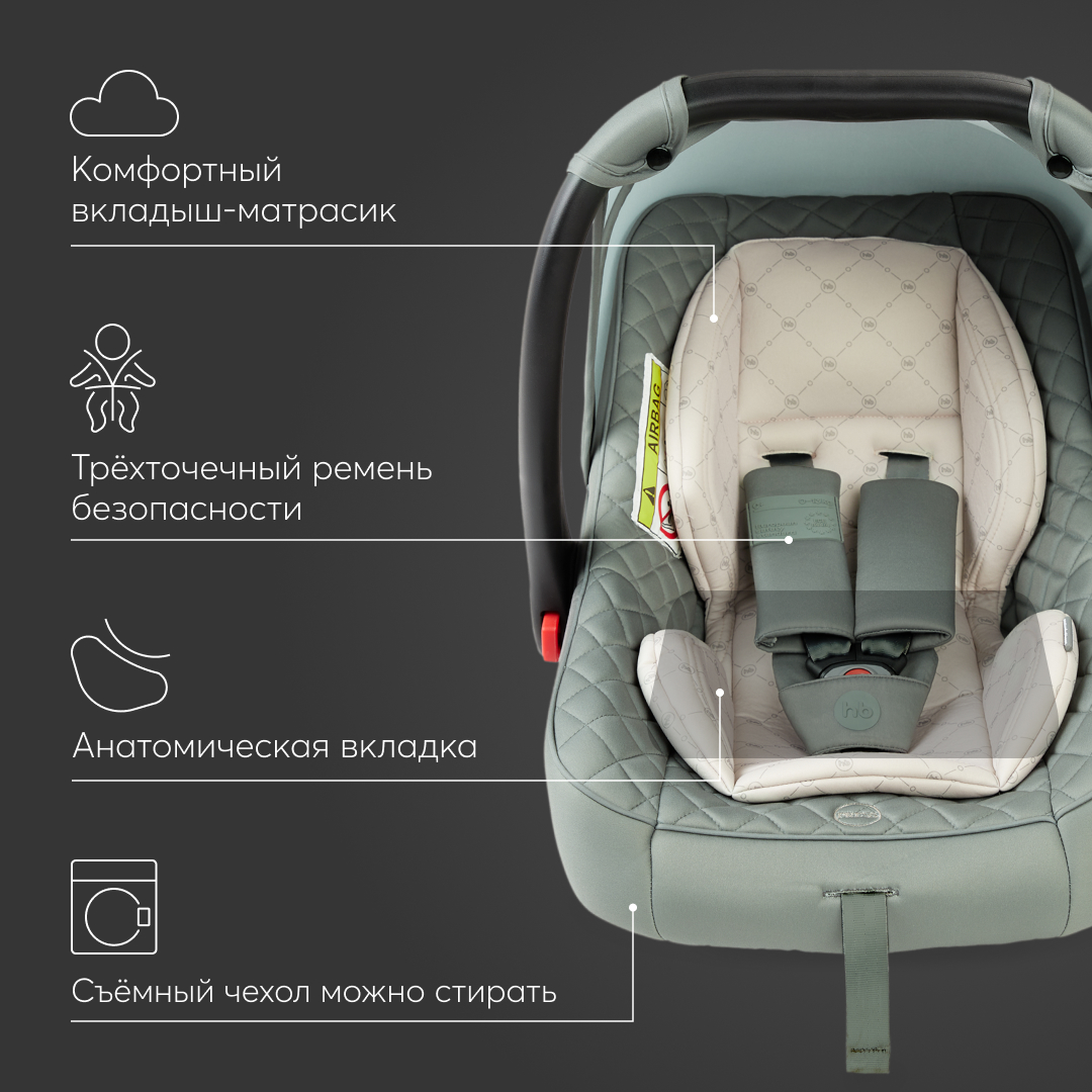 Автолюлька 0+до 13кг Happy Baby Skyler V2 с капюшоном и ручкой для переноски - фото 9