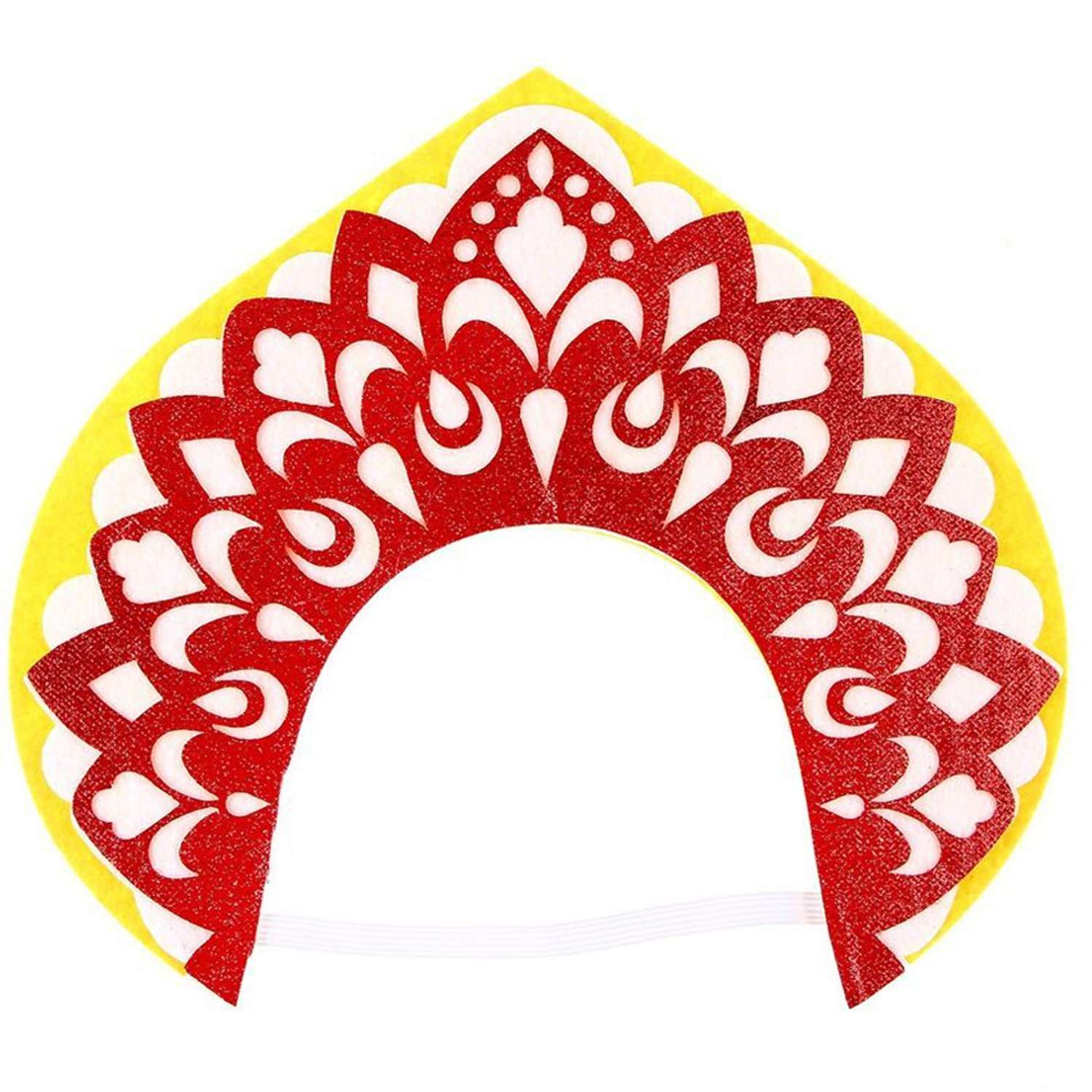 Карнавальный ободок Кокошник Страна Карнавалия Варвара-краса красный СЛ9691507 - фото 2