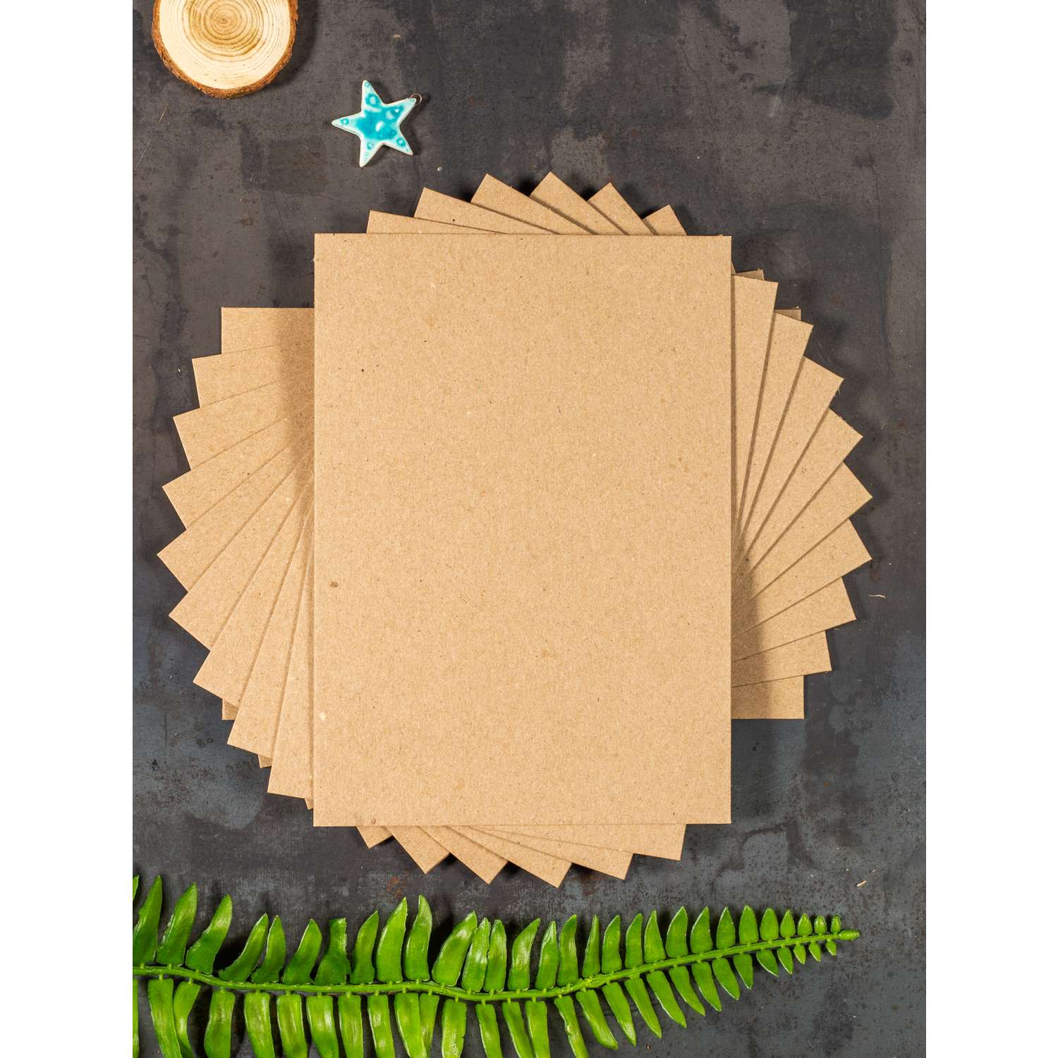 Картон переплетный крафт PaperFox 15 шт КМКПА5-15 - фото 1