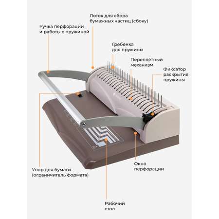Брошюратор ГЕЛЕОС БП-13+ пробивает до 13 листов
