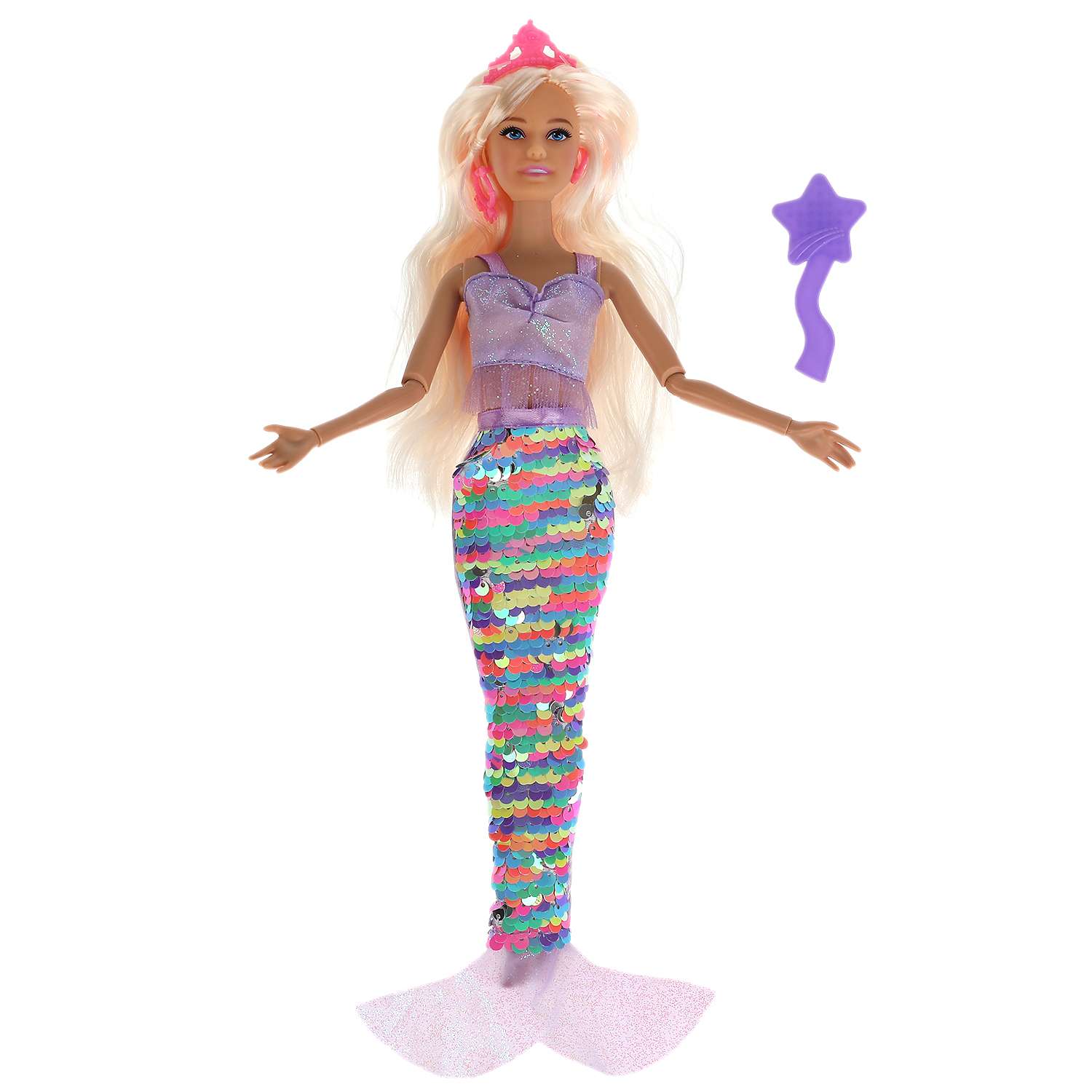 Кукла Карапуз Русалка 29 см длинные волосы расческа в комплекте 315381 - фото 2