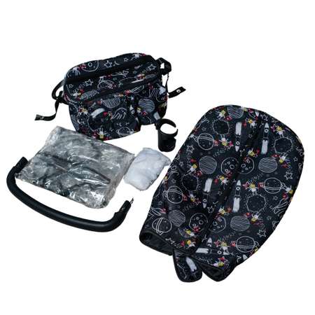 Прогулочная коляска Keka Lafesta с реверсивным блоком для новорожденных с сумкой цвет космос
