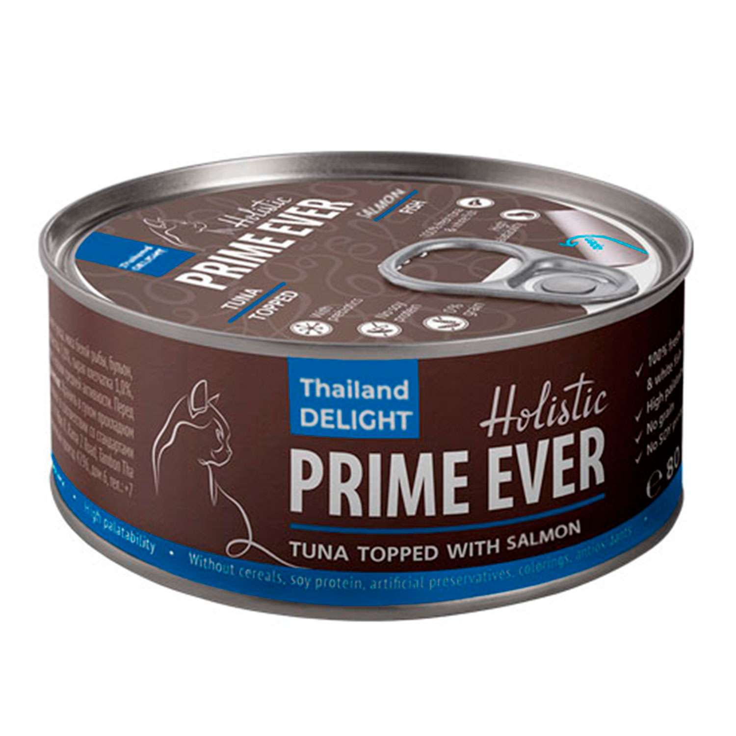 Корм для кошек Prime Ever тунец с лососем в желе влажный 0.08кг - фото 1