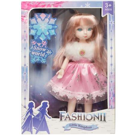 Кукла Junfa Зимняя принцесса в розовом платье 22 см