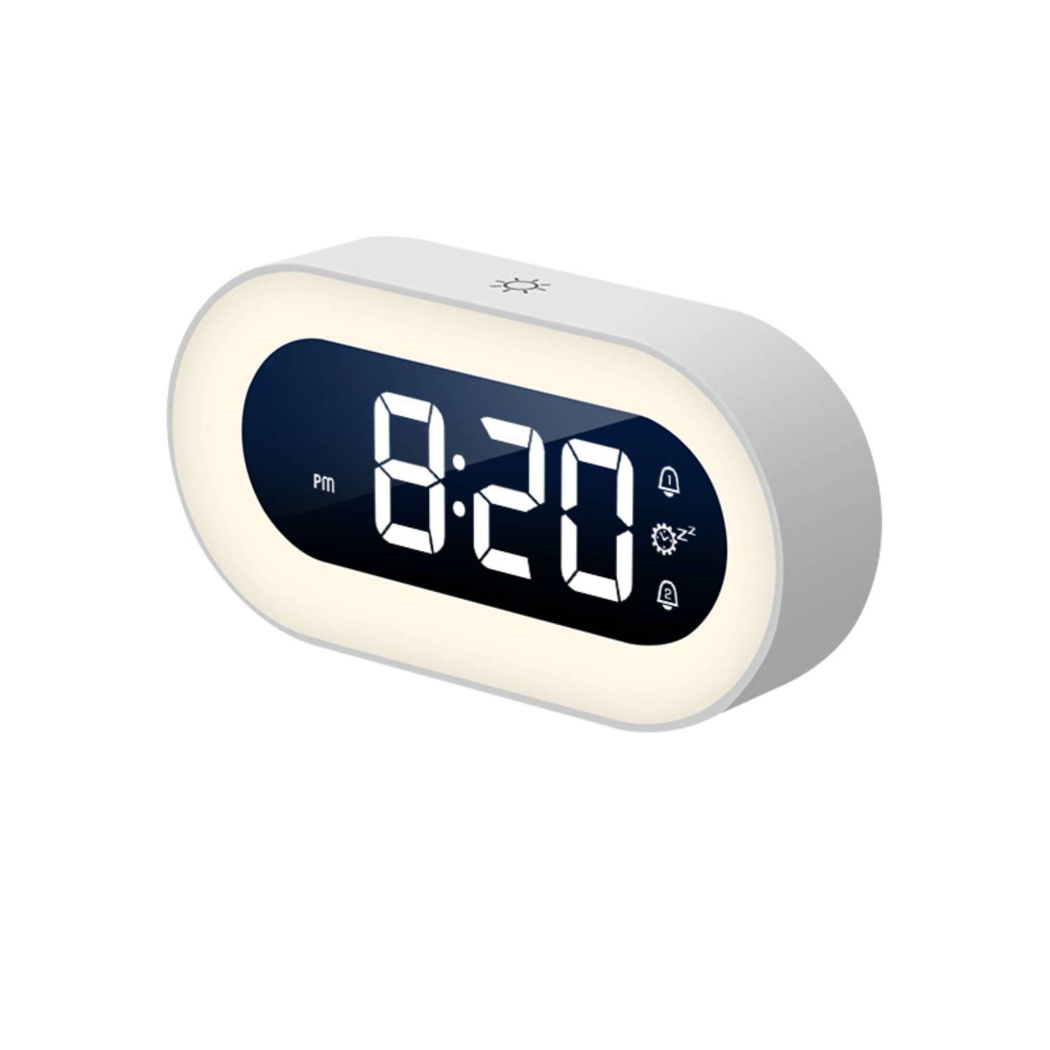 Часы электронные ARTSTYLE с встроенным аккумулятором ночником и будильником белого цвета - фото 1