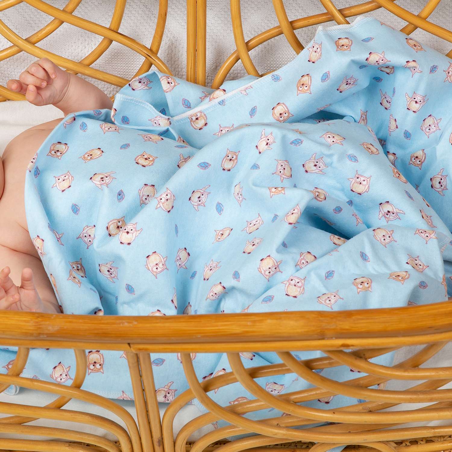 Пеленка фланелевая Чудо-Чадо для новорожденных «Сыночку/Совушки» 85х120см 4 шт - фото 7