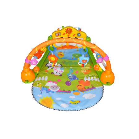 Развивающий детский коврик SHARKTOYS Для малышей овальный с музыкальной панелью
