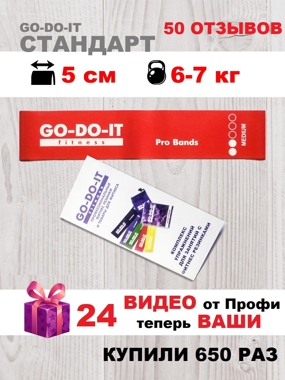 Резинки для фитнеса GO-DO-IT PROFI 3 шт 8 - 20 кг - фото 3