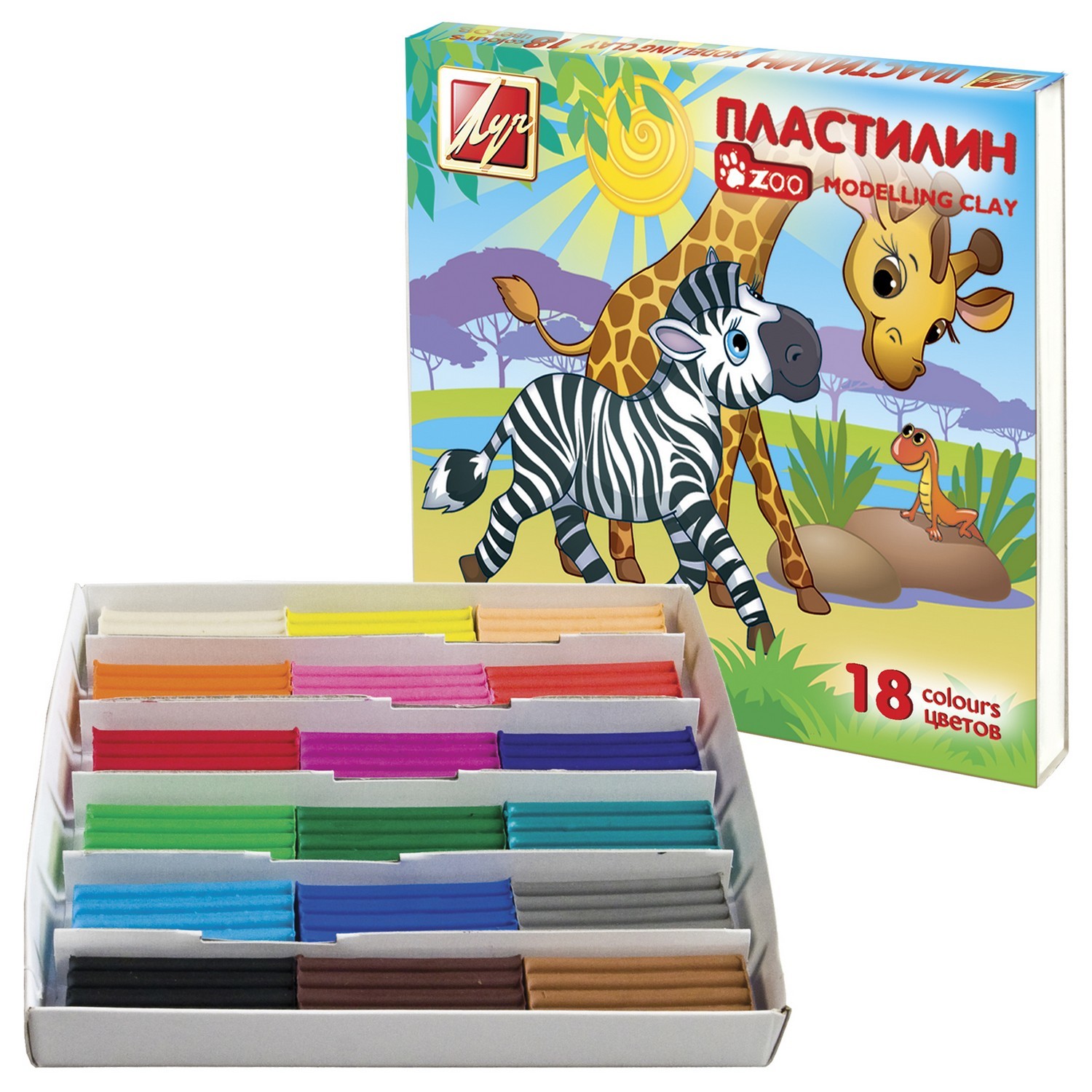 Пластилин Луч ZOO 18 цветов купить по цене 83.9 ₽ в интернет-магазине  Детский мир