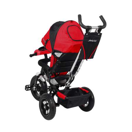 Велосипед трехколесный Moby kids Comfort 12x10 AIR Car красно-чёрный с ручкой