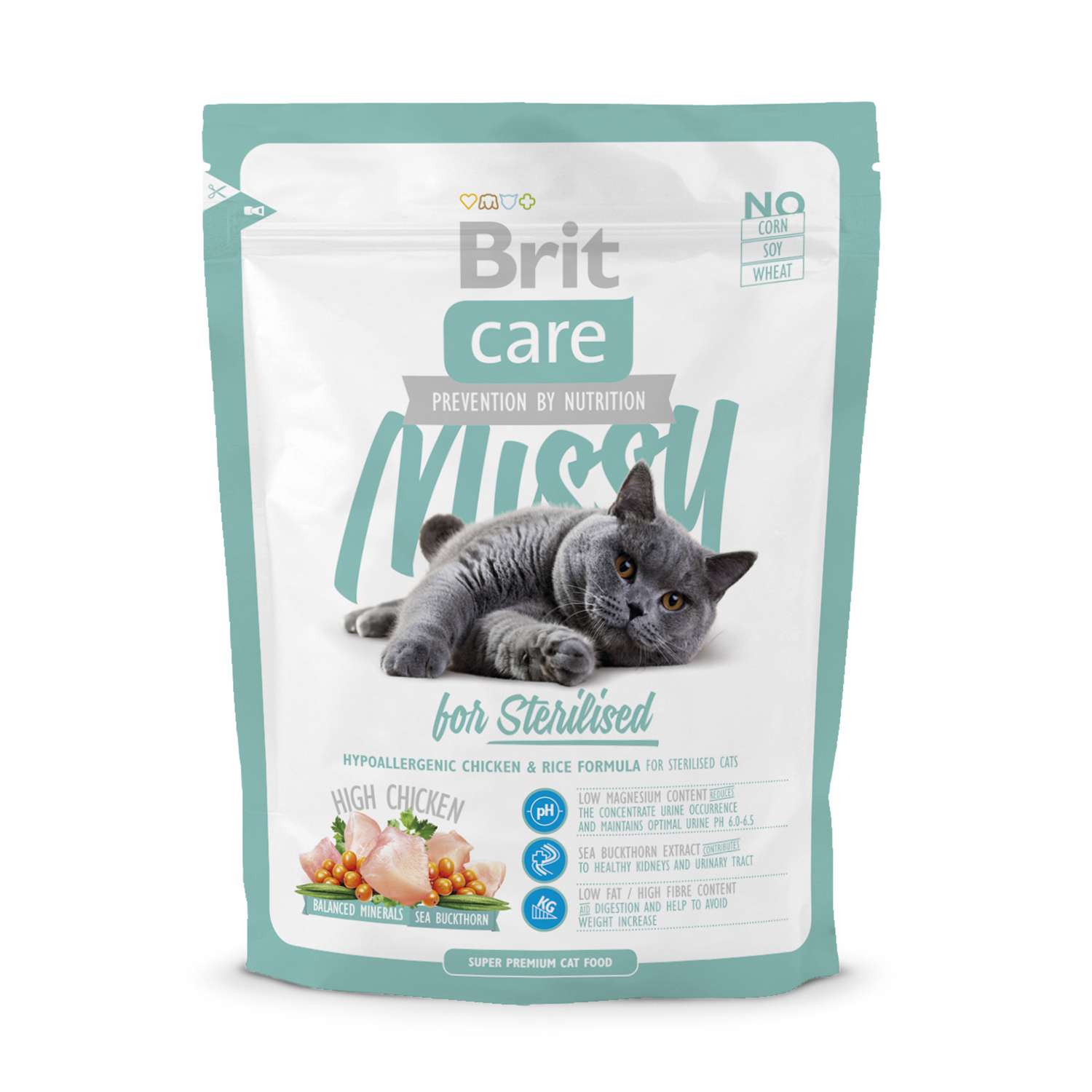 Корм сухой для кошек Brit Care 400г для стерилизованных профилактика МКБ - фото 1