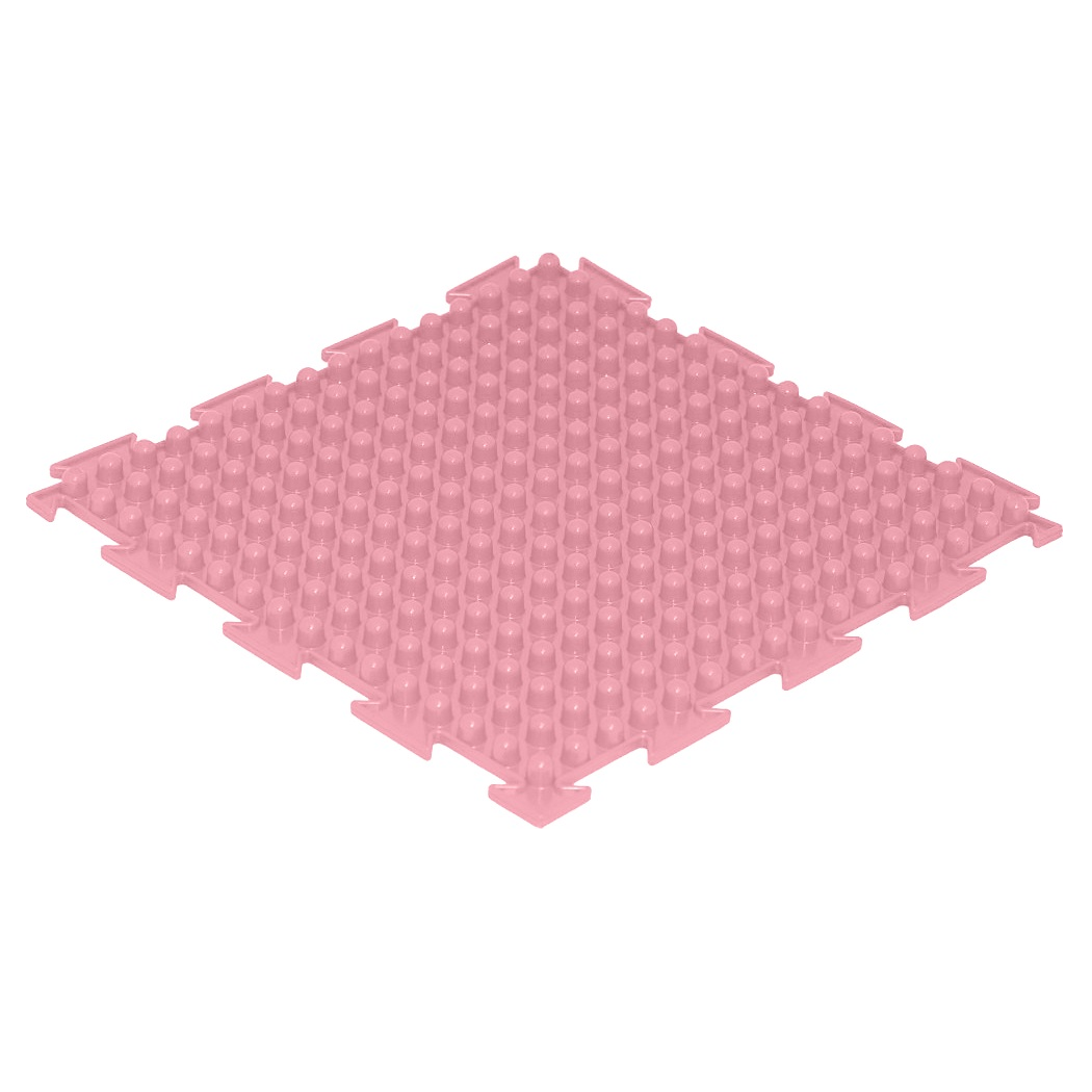Массажный детский коврик пазл Ортодон развивающий игровой Шипы мягкие розовый пастельный 1 пазл - фото 1