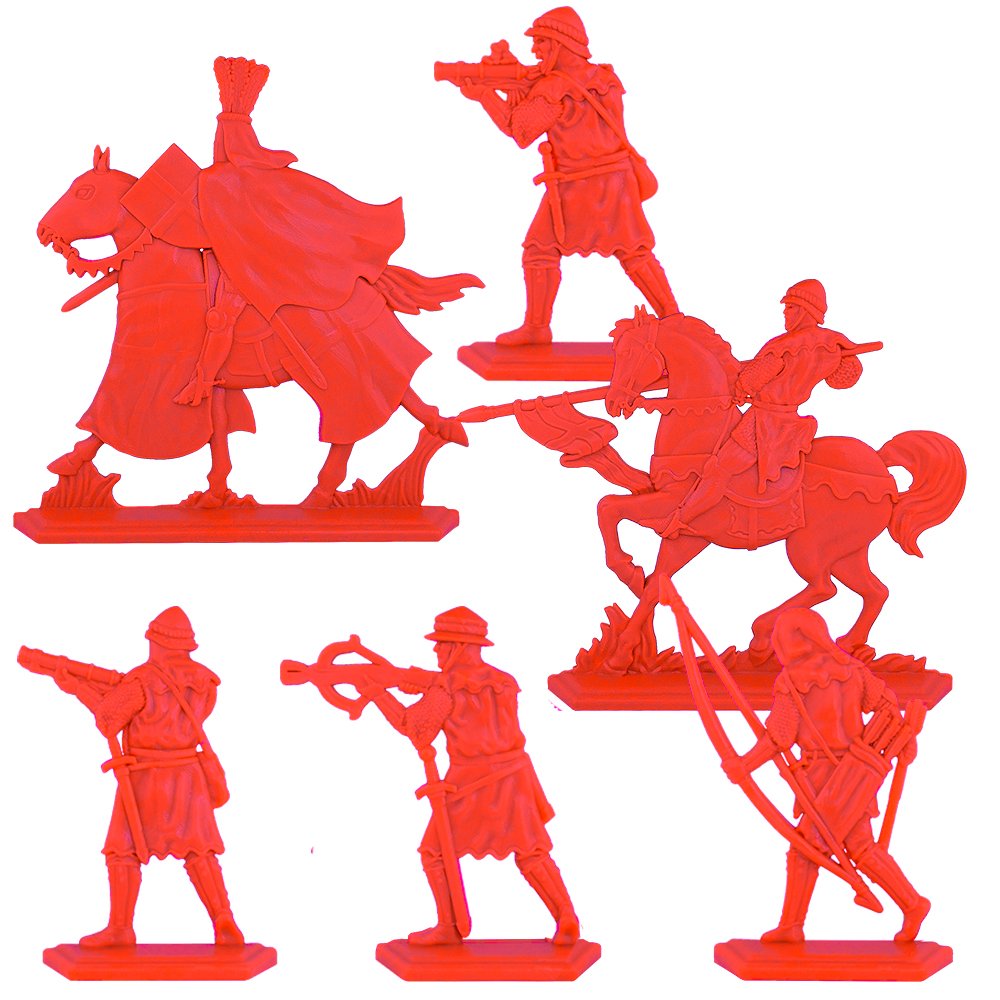 Набор солдатиков Воины и Битвы Барон Аделин и его люди красный цвет - фото 2