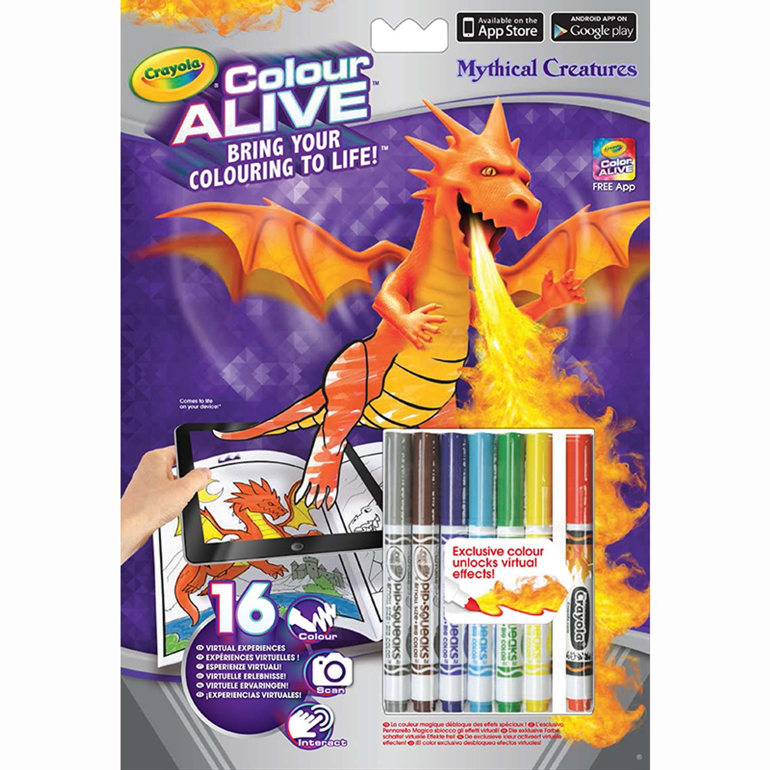Интерактивная раскраска Crayola Colour Alive Драконы - фото 1
