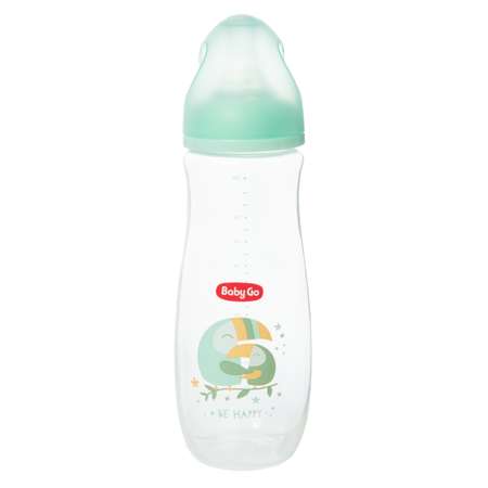 Бутылочка BabyGo 250мл +2соски S/M Green-Grey