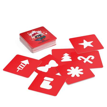 Новогодняя игра Лас Играс падающая башня «Искать не ронять» 54 бруска наклейки 50 карт 7+