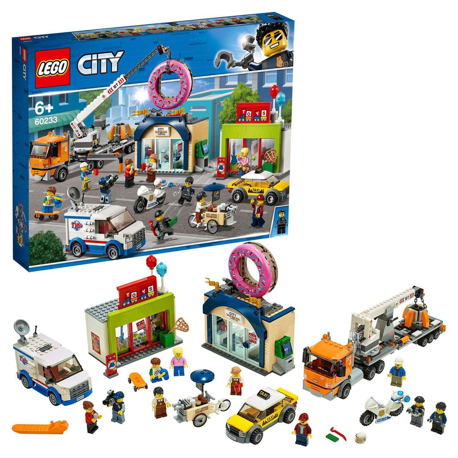 Конструктор LEGO City Town Открытие магазина по продаже пончиков 60233 - фото 1