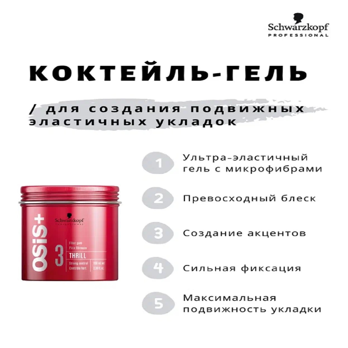 Коктейль-гель Schwarzkopf Professional OSIS+ сильной фиксации thrill 100 мл - фото 2