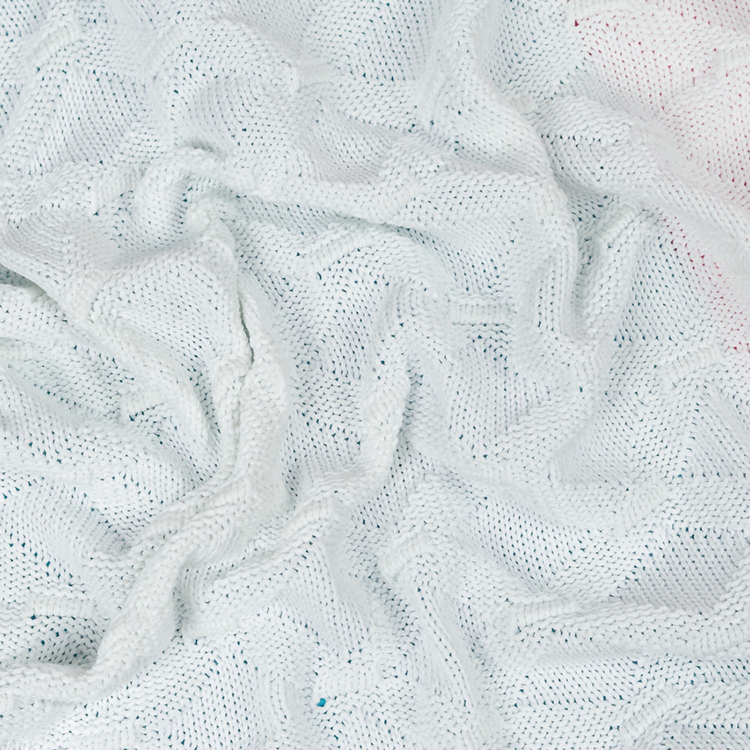 Плед-покрывало детский вязаный WARM WHIFF D-53 белый на выписку в коляску в кроватку на лето 90x110 - фото 3
