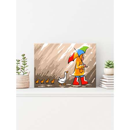 Живопись по номерам Hobby Paint картон 15х21 см Дождливая прогулка